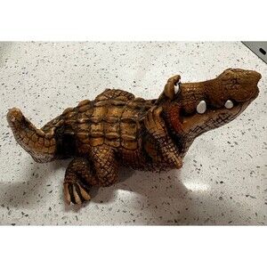 Beasties Of The Kingdom VTG 1988 John Raya Signed Alligator Crocodile Figurine